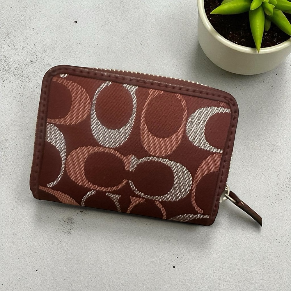 Coach Red and Silver Wallet